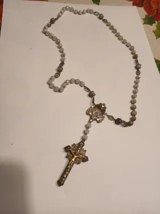Rosario antiguo plata