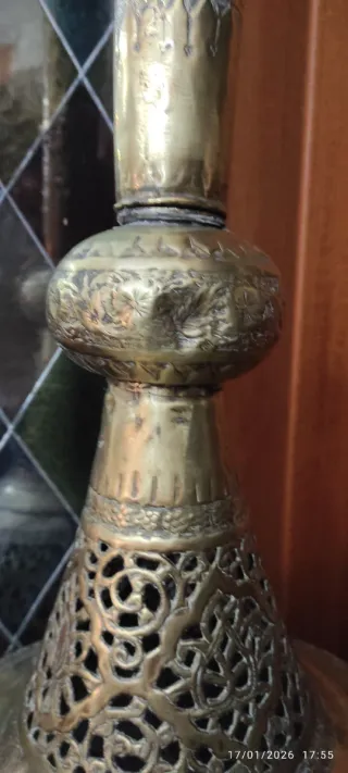 Grande incensiera ottone traforato lavorato