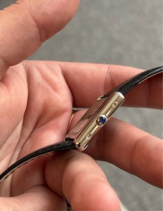 Reloj Cartier Cuero Negro y Plata