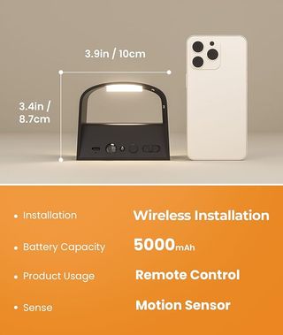 Lámpara LED pared sensor y mando recargable