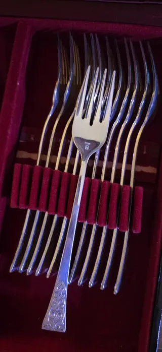 Cubertería de baño de plata antigua para pescado