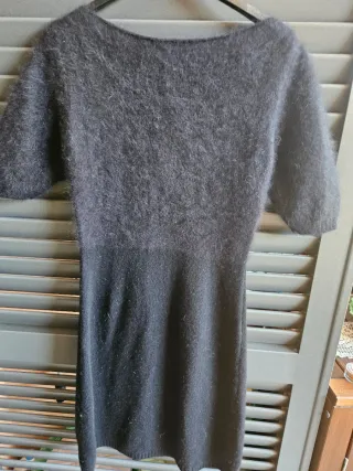 Vestito lana manica corta nero