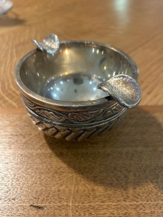 Cenicero de metal bañado en plata