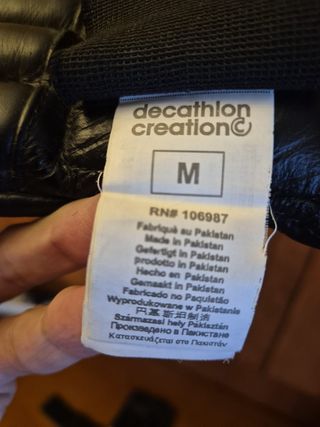 Guantes Entrenamiento Cuero DOMYOS Negro