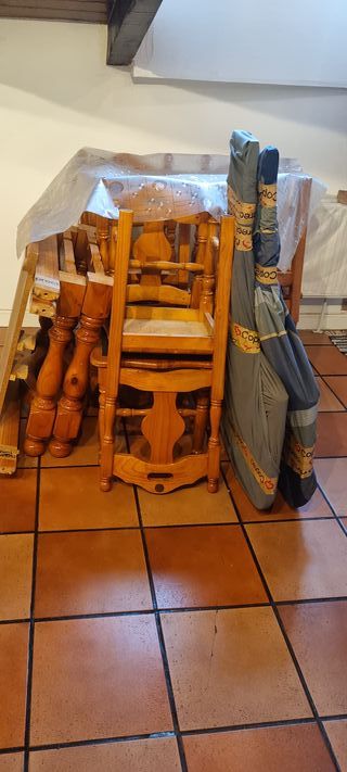 Mesa y 6 Sillas Comedor Madera