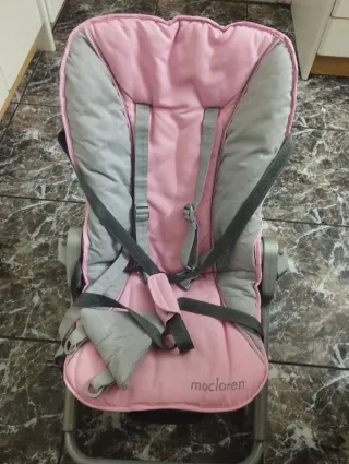 Hamaca bebé rosa y gris