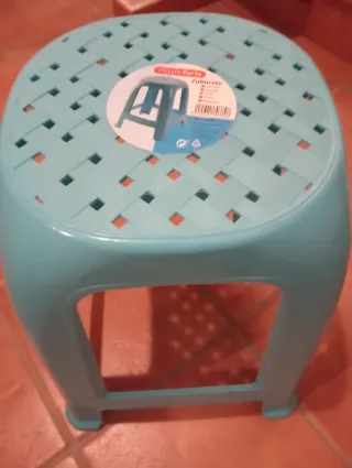 Banqueta Taburete Plástico Forte Azul 25*25*46 cm