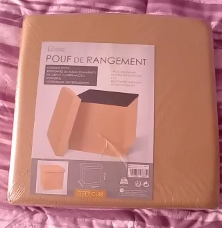 Puff cuadrado color camel