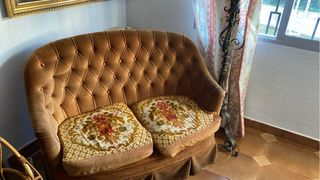 Divano Vintage in Velluto Marrone