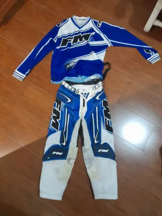 Traje FM Motocross Azul y Blanco