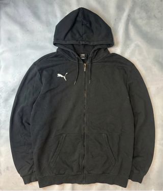 Sudadera Puma Zip Negra Talla XL Básica Vintage