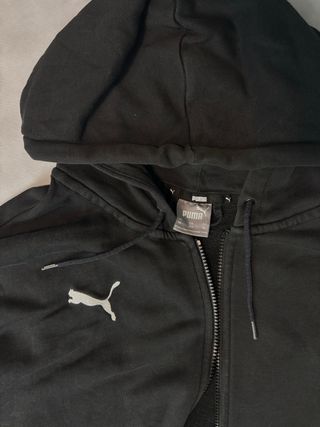 Sudadera Puma Zip Negra Talla XL Básica Vintage