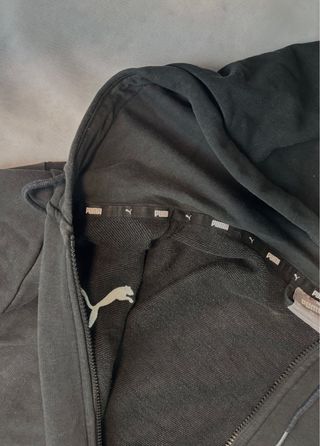 Sudadera Puma Zip Negra Talla XL Básica Vintage