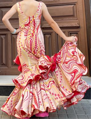 Traje de Flamenca rojo Talla 38