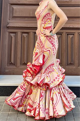 Traje de Flamenca rojo Talla 38