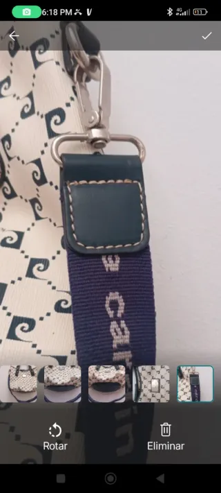 Bolso Pierre Cardin Grande Beige y Azul