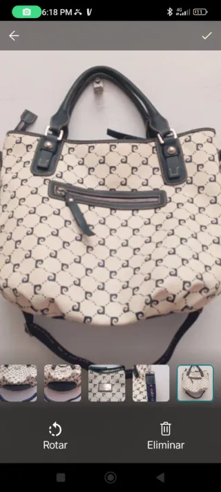 Bolso Pierre Cardin Grande Beige y Azul