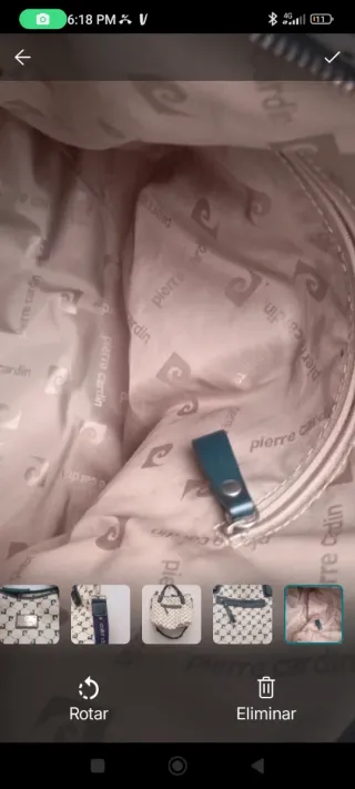 Bolso Pierre Cardin Grande Beige y Azul