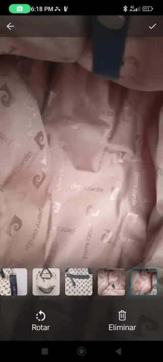 Bolso Pierre Cardin Grande Beige y Azul