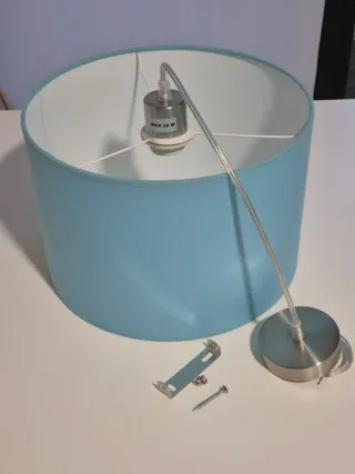 Lámpara colgante azul tela 30cm