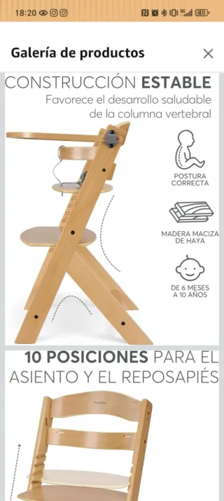 Trona Evolutiva Madera KikkaBoo NORDY