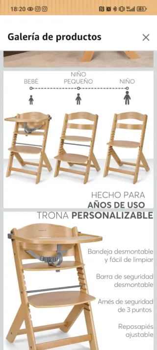 Trona Evolutiva Madera KikkaBoo NORDY