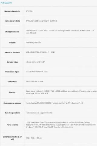 Notebook HP Pavilion x360 14" 8Gb