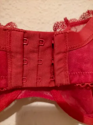 Sujetador rojo encaje transparente