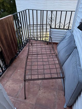 Hamaca de hierro forjado con colchoneta