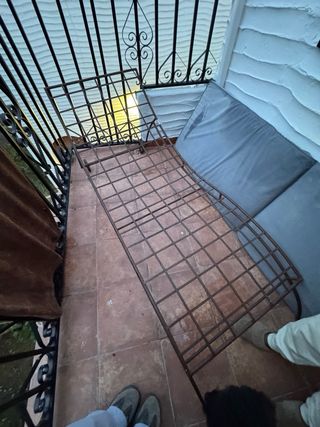 Hamaca de hierro forjado con colchoneta