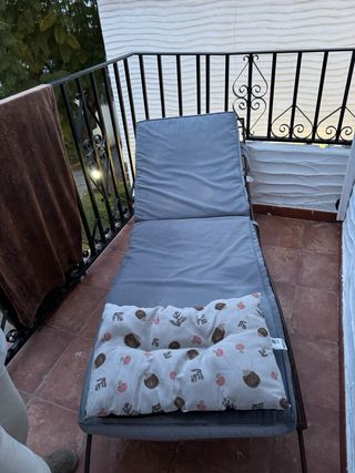 Hamaca de hierro forjado con colchoneta