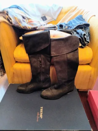 Bota altas de cuero para mujer