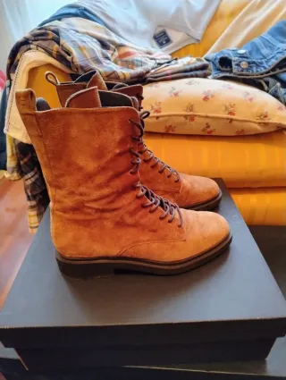 Bota altas de cuero para mujer