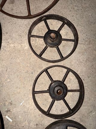 Lote 9 Ruedas Hierro Fundido Antiguas