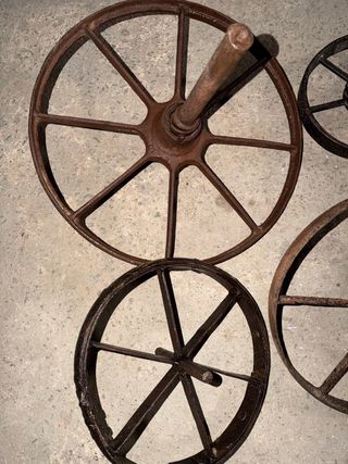 Lote 9 Ruedas Hierro Fundido Antiguas