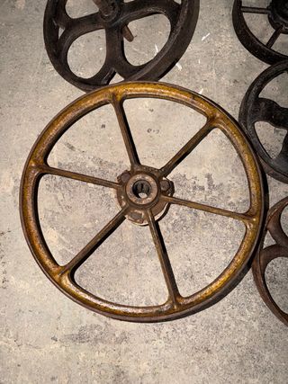 Lote 9 Ruedas Hierro Fundido Antiguas