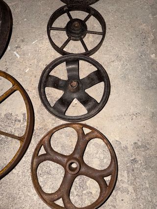 Lote 9 Ruedas Hierro Fundido Antiguas