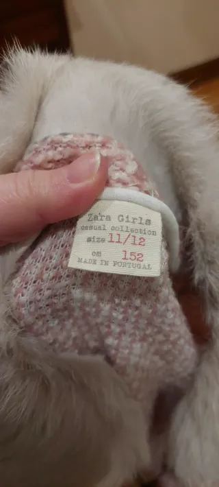 Chaqueta niña rosa con pelo