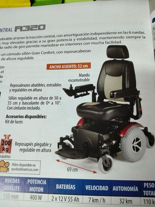 Silla de ruedas eléctrica motorizada