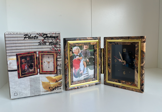 Reloj Vintage de mesa Marco Fotos Doble