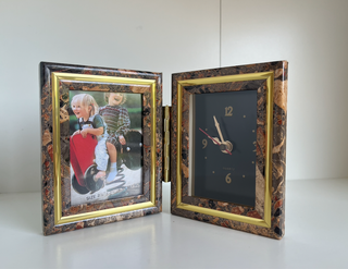 Reloj Vintage de mesa Marco Fotos Doble