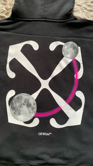 Felpa Off-White con cappuccio nera Moon Arrow