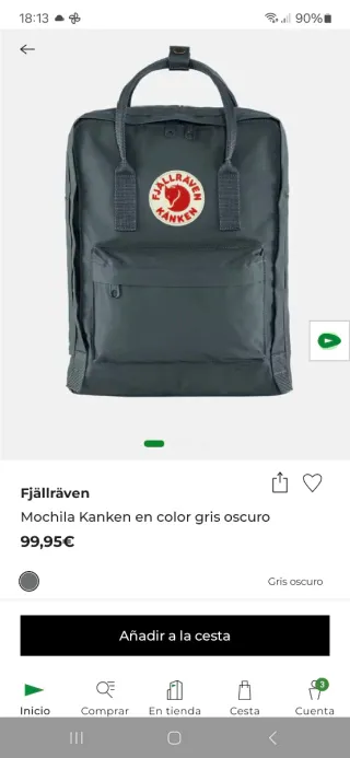 Mochila Fjallraven Kanken Negra