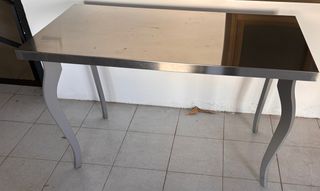 Mesa Diseño Acero Inox Cristal