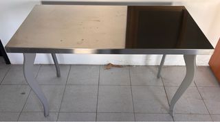 Mesa Diseño Acero Inox Cristal