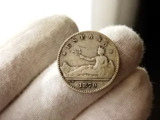 Escasa Moneda Plata 50 céntimos 1870 *7*- España