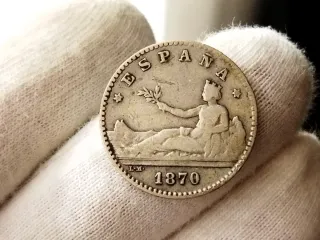 Escasa Moneda Plata 50 céntimos 1870 *7*- España