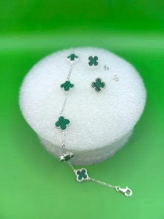 Conjunto Plata 925 Collar y Pendientes