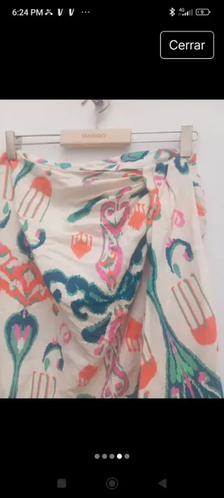 Falda larga estampada multicolor