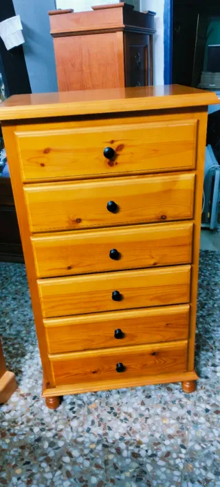 Sinfonier madera pino 6 cajones